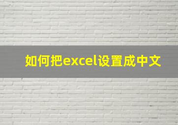 如何把excel设置成中文