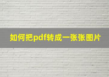 如何把pdf转成一张张图片