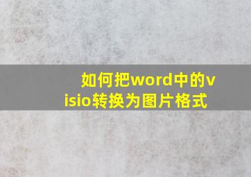 如何把word中的visio转换为图片格式