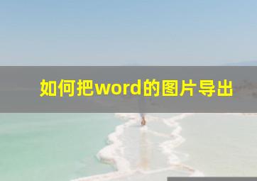 如何把word的图片导出