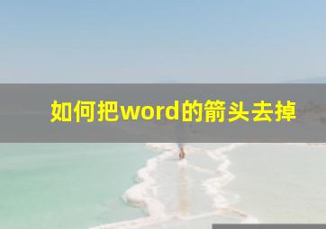 如何把word的箭头去掉