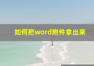 如何把word附件拿出来