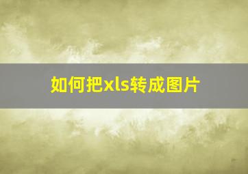 如何把xls转成图片