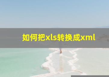 如何把xls转换成xml