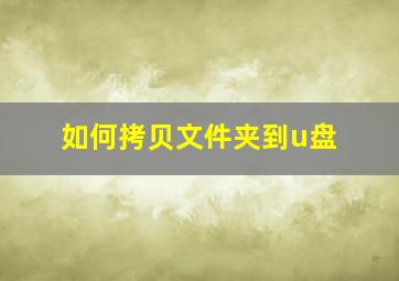 如何拷贝文件夹到u盘