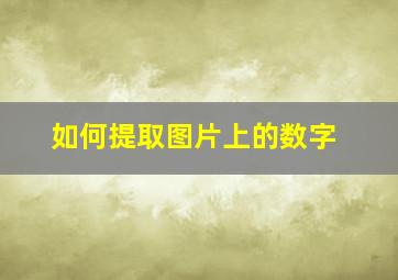 如何提取图片上的数字