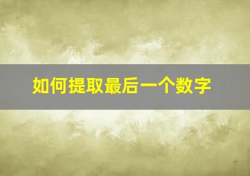 如何提取最后一个数字