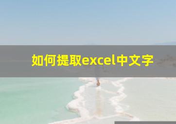 如何提取excel中文字