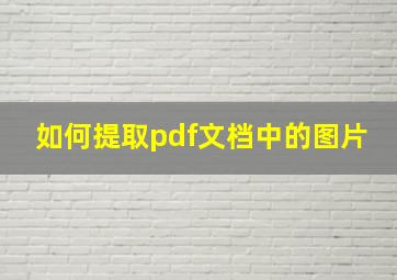 如何提取pdf文档中的图片