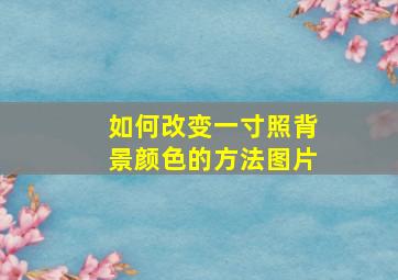 如何改变一寸照背景颜色的方法图片