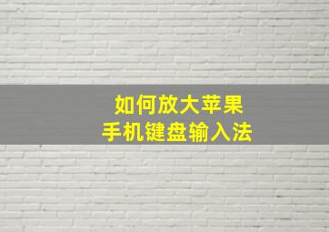 如何放大苹果手机键盘输入法