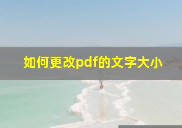 如何更改pdf的文字大小