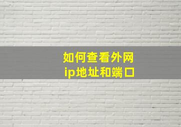 如何查看外网ip地址和端口