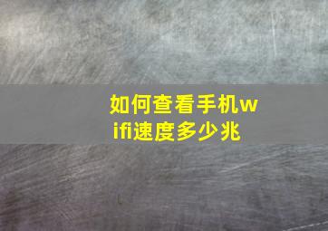 如何查看手机wifi速度多少兆