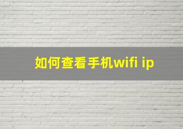 如何查看手机wifi ip