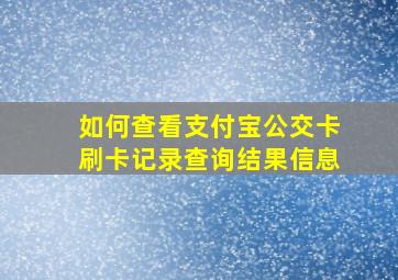 如何查看支付宝公交卡刷卡记录查询结果信息