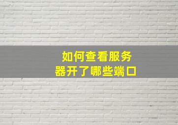 如何查看服务器开了哪些端口