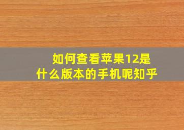 如何查看苹果12是什么版本的手机呢知乎