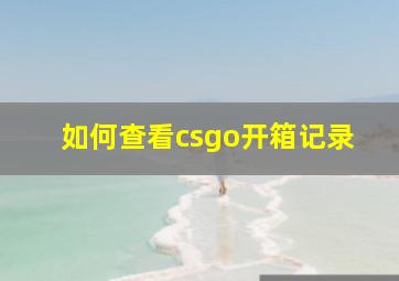 如何查看csgo开箱记录