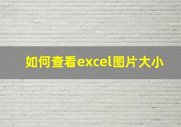 如何查看excel图片大小