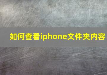 如何查看iphone文件夹内容