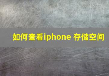 如何查看iphone 存储空间