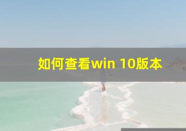 如何查看win 10版本