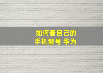 如何查自己的手机型号 华为