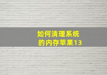 如何清理系统的内存苹果13