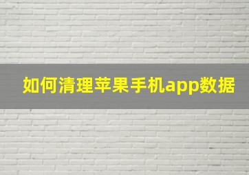 如何清理苹果手机app数据