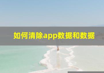 如何清除app数据和数据