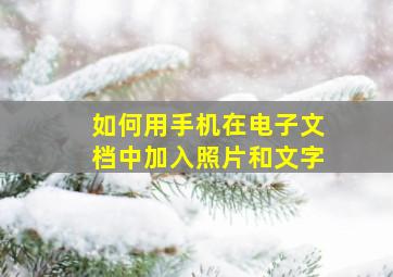 如何用手机在电子文档中加入照片和文字