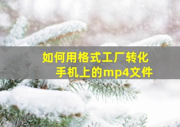 如何用格式工厂转化手机上的mp4文件