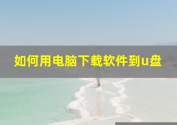 如何用电脑下载软件到u盘