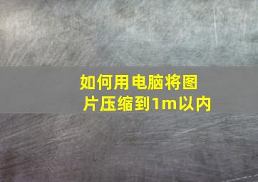 如何用电脑将图片压缩到1m以内