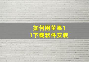 如何用苹果11下载软件安装