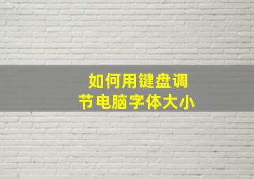 如何用键盘调节电脑字体大小