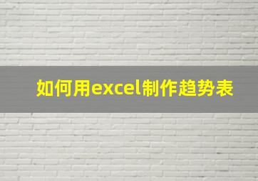 如何用excel制作趋势表