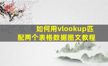 如何用vlookup匹配两个表格数据图文教程