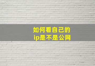 如何看自己的ip是不是公网