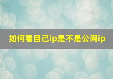 如何看自己ip是不是公网ip