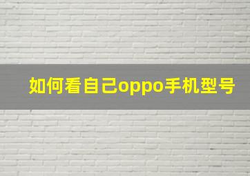 如何看自己oppo手机型号