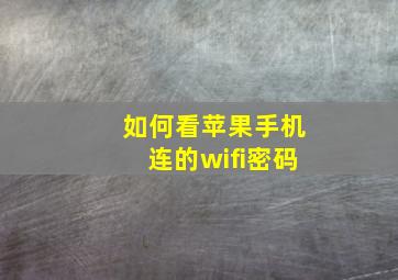 如何看苹果手机连的wifi密码