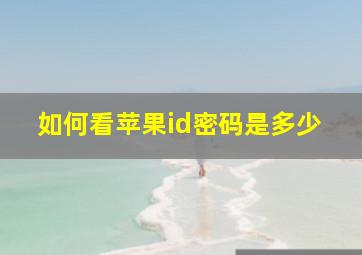 如何看苹果id密码是多少