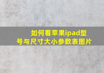 如何看苹果ipad型号与尺寸大小参数表图片