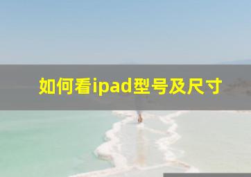 如何看ipad型号及尺寸