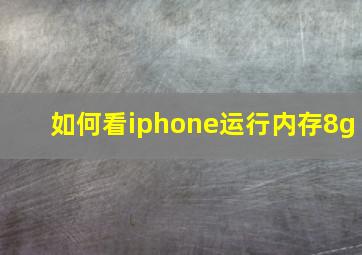 如何看iphone运行内存8g