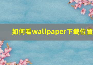 如何看wallpaper下载位置