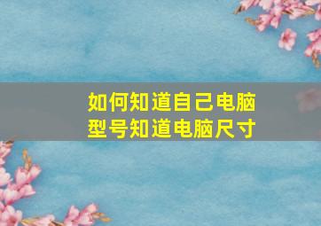 如何知道自己电脑型号知道电脑尺寸