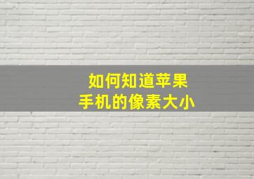 如何知道苹果手机的像素大小